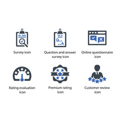 Survey, Question and answer, questionnaire, Rating evaluation, Premium rating, Customer review, icon
