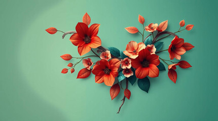 Abstract uterus, represented by flowers and leaves