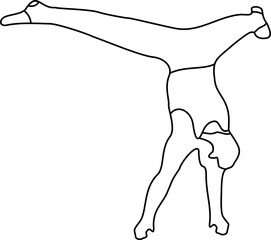 Woman Gymnatics Athlete Outline