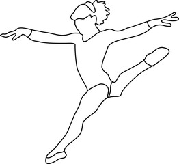 Woman Gymnatics Athlete Outline