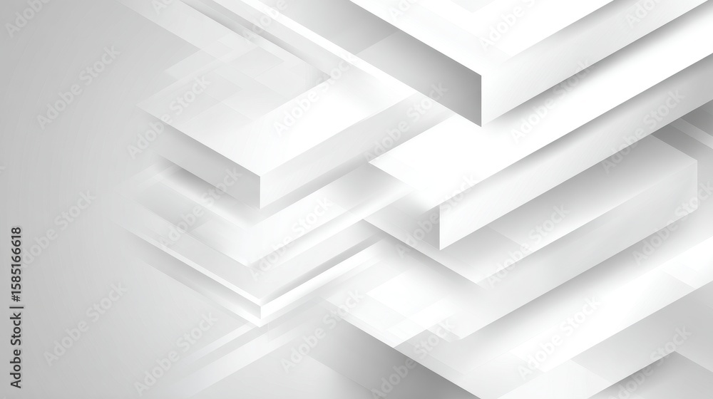 Fototapete abstract minimalist architecture featuring white curved surfaces and smooth light rendering for a mo