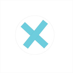 Two intersecting blue bars within a grey circle intersection