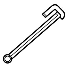 Hex Wrench Minimalist Vector Illustration