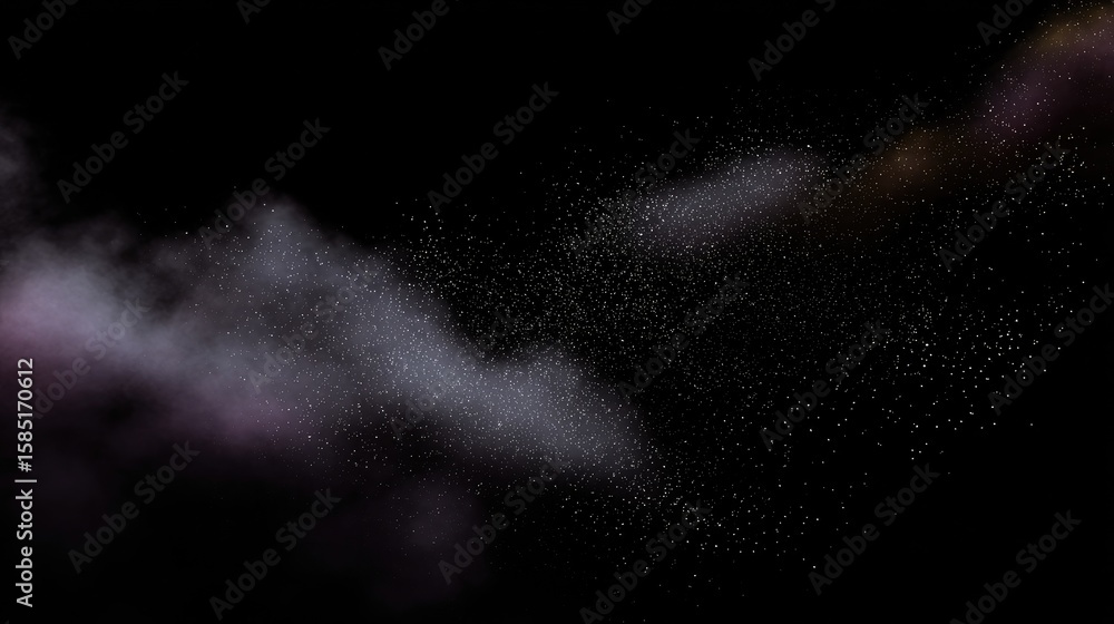 Aufkleber abstract cosmic dust particles and mist swirling in space against a dark background creating a mysti