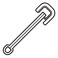 Hex Wrench Minimalist Vector Illustration