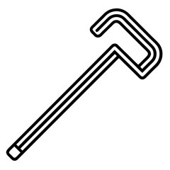 Hex Wrench Minimalist Vector Illustration