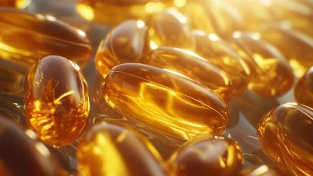A collection of fish oil capsules, known for their high omega-3 content.