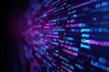 futuristic technology programming script background in blue purple, concept of coding cyber tech