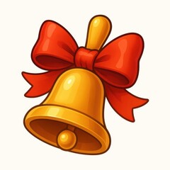 Festive 3D School Bell for First Day. AI Generative.