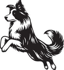 Border Collie Dog Vector – Silhouette 