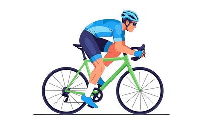 Obraz premium Person Riding Bicycle with Helmet for Sport and Healthy Lifestyle