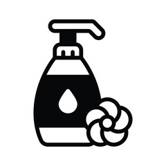 An editable glyph icon of liquid soap bottle