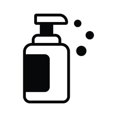 A premium glyph icon of shampoo bottle with bubbles