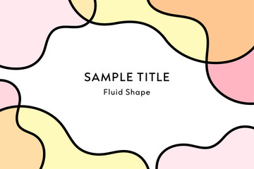 線画流体シェイプのバックグラウンドデザイン・暖色系