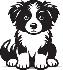 Border Collie Dog Vector – Silhouette 