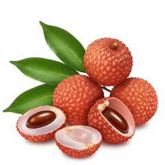 Ripe strawberries with green leaves attached to red berries