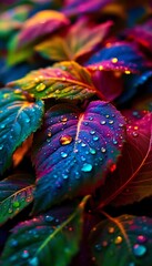colorful leaves in the night