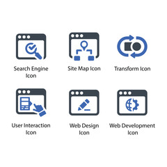 Search Engine, Site Map, Transform, User Interaction, Web Design, Web Development, icon