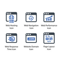 Web Hosting, Navigation, Web Performance, Web Response Time, Website Domain, Page Layout, icon
