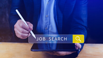 Job search concept, find your career, using looking at online website, Concept of career...