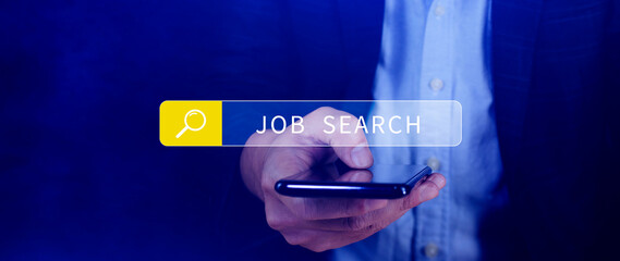 Job search concept, find your career, using looking at online website, Concept of career...