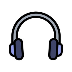 Modern headphones icon with dark purple ear pads