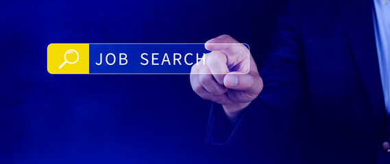 Job search concept, find your career, using looking at online website, Concept of career...