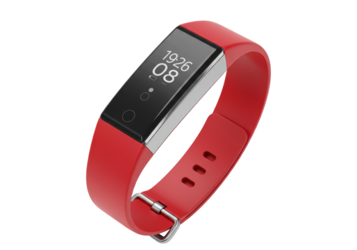 Isolated Modern Red Fitness Tracker Stylish Design