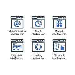 Massage loading, Search, Keypad, Image post, Loading, File submit, icon