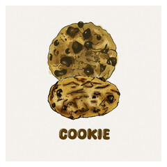 Cookie element with watercolor style