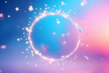 Futuristic Glowing Circle on Blue Pink Background – Abstract Tech Loop
