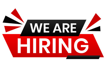 we are hiring sticker element for announcement banner