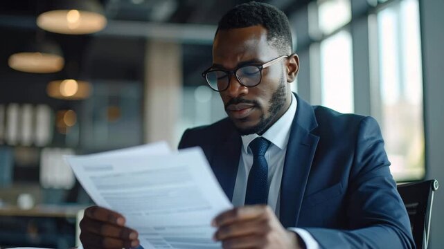 Man reading document with tax resident implications in modern office business environment serious insights explained clearly