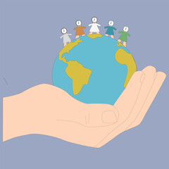 Holding the World with Diverse Children Standing