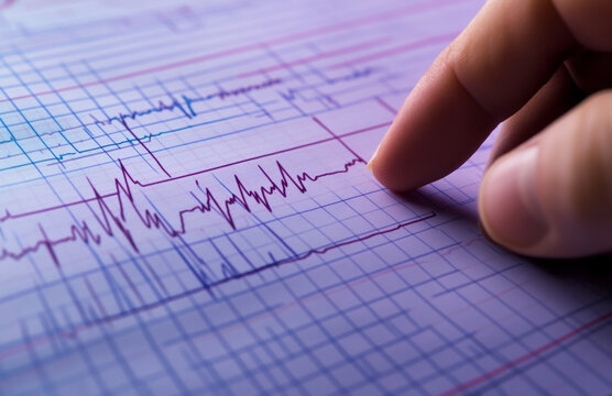 As the ECG graph pulses with data, a technologist interprets lean value visuals and quality indicators to uncover critical health insights