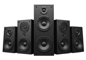 Fototapeta premium Isolated Surround Sound Speakers Arranged for Immersive Audio Experience
