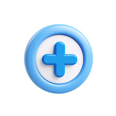 Fototapeta premium Blue plus sign in a light blue circle