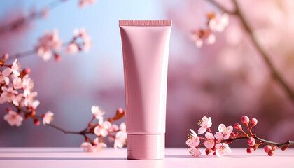 Pastel Pink Cosmetic Tube Packaging for beauty products and cosmetics