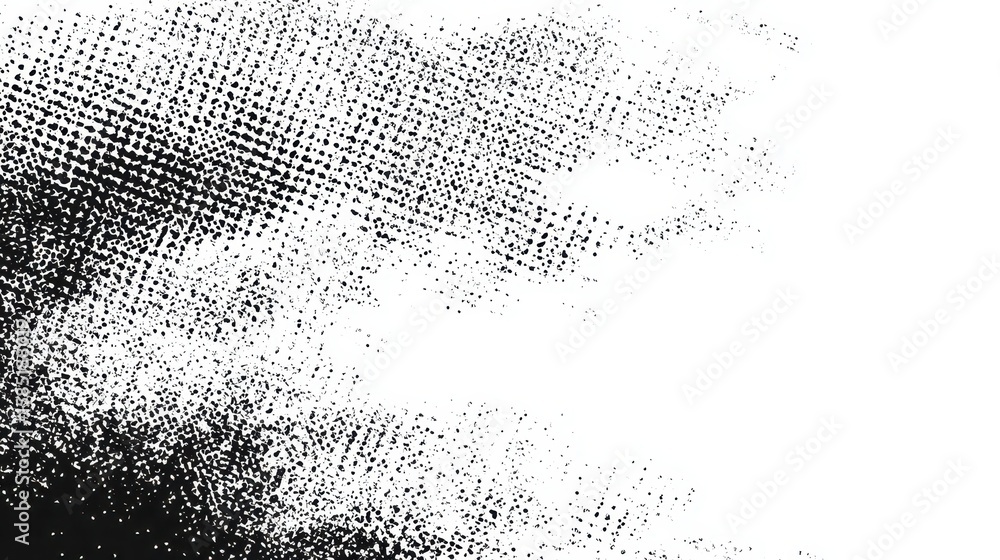 Poster abstract halftone texture with scattered black spots and lines creating a distressed grunge effect a