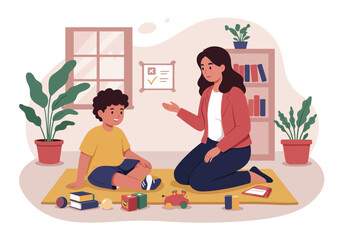 Fototapeta premium Therapist And Child In Therapy Session