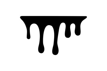 Black dripping paint silhouette vector, paint splashes symbol