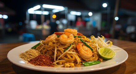 Delicious Pad Thai with Shrimp: A Night Market Culinary Delight