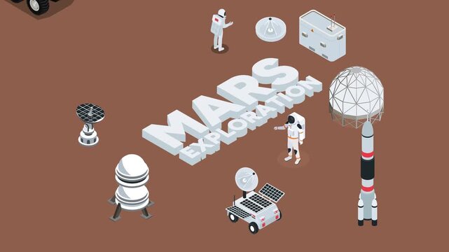 Mars Exploration Mission 3d animation cartoon