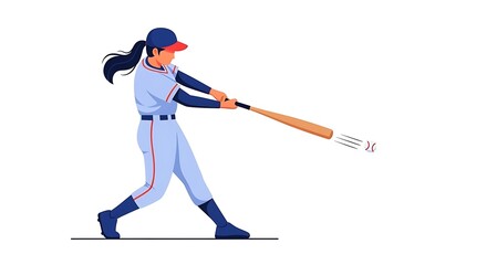 Hitting a Ball with Bat in Action Graphic