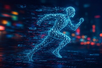 Man Made of Numbers Running