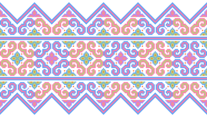 Seamless pixel fabric pattern, pastel color tone, design for background, wallpaper, cloth wrap, batik illustration, embroidery.