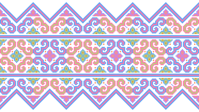 Seamless pixel fabric pattern, pastel color tone, design for background, wallpaper, cloth wrap, batik illustration, embroidery.