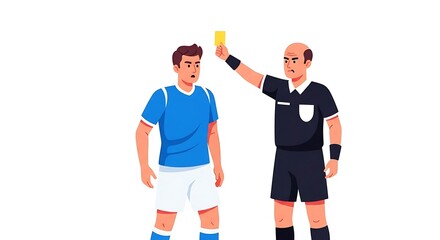 Referee Showing Yellow Card to Player During Game