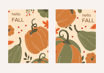 Vector set of autumn advertising templates  Autumn advertising illustrations for stories, flyers, banners.