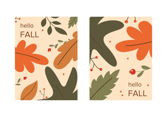 Vector set of autumn advertising templates  Autumn advertising illustrations for stories, flyers, banners.